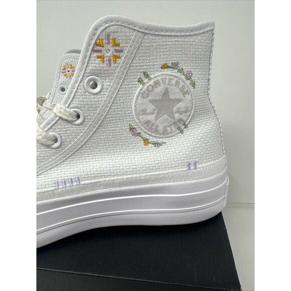 Converse Chuck All Star Hi Shoes Lift Floral Valentine's A05068C Size 8 READ - Picture 2 of 16